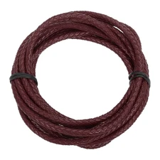 Braided Leather Cord, 5mm 3.3 Yard for Jewelry Making, Burgundy, 3 meters