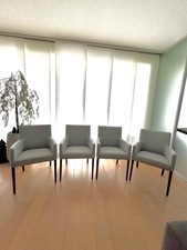 4x Designerstuhl AUGUS – Jan Kurtz – Buche massiv in nussbaum – Loden grau