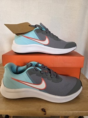 Nike Star Runner 3 GS Charcoal Grey/Aqua Size 5Y or 6.5 Womens New Sneakers Shoe