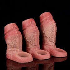 Reusable Thick Penis Extender Sleeve Extension Big Male Girth Enhancer Enlarger