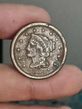 1854 Braided Hair Large Cent - Brothel Token
