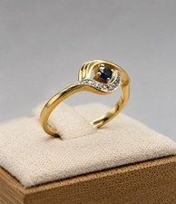 8 Karat Gold Ring Saphir & Diamanten Gelbgold...