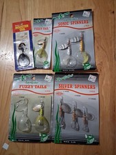 Lot of 8 Colorful Rooster Tail, Sonic, Fuzzy Tail Spinners Fishing Lures 