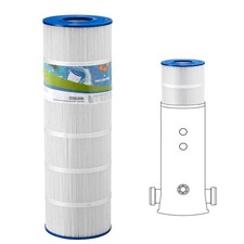 175sqft Heavy-Duty Spa Cartridge Filter 28.27x8.9x4in Trilobal Fiber