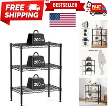 Heavy Duty Metal Storage Shelf with Wheels Adjustable Commercial Wire Rack