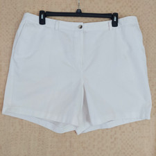 LL Bean Womens chino Shorts 20 R White Classic Fit Curvy with zip and Pockets