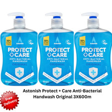 3X600ML ASTONISH PROTECT  CARE  ANTIBACTERIAL HANDWASH ORIGINAL 4.99 per litre