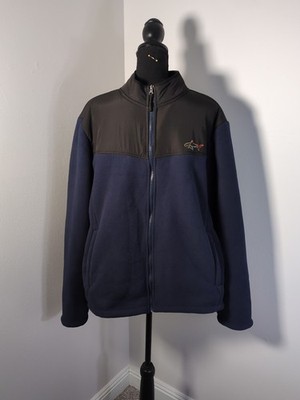 Greg Norman Fleece Jacket Sherpa-Lined Full Zip Men's XL, Navy Blue, Black 