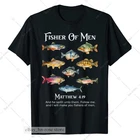 Fisher of Men Matthew 4:19 Christian Fishing T-Shirt Faith Bible Verse Jesus Tee