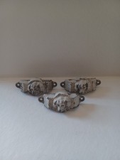 Three Antique Metal Ornate Dog Drawer Handles In Original Condition. Rare! Lot 3