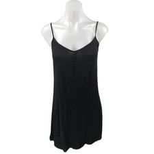 MNG Mango Women's Black Sleeveless Cami Camisole Mini Tank Slip Dress Size 4