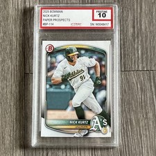 2025 Bowman Prospects Nick Kurtz BP-114 Athletics Iconic Grading Pristine 10