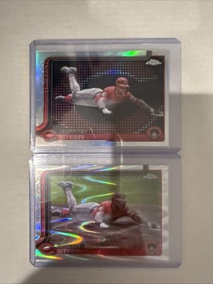 2025 Topps Chrome - Spencer Steer #174 Lightboard Logo Refractor See Pics