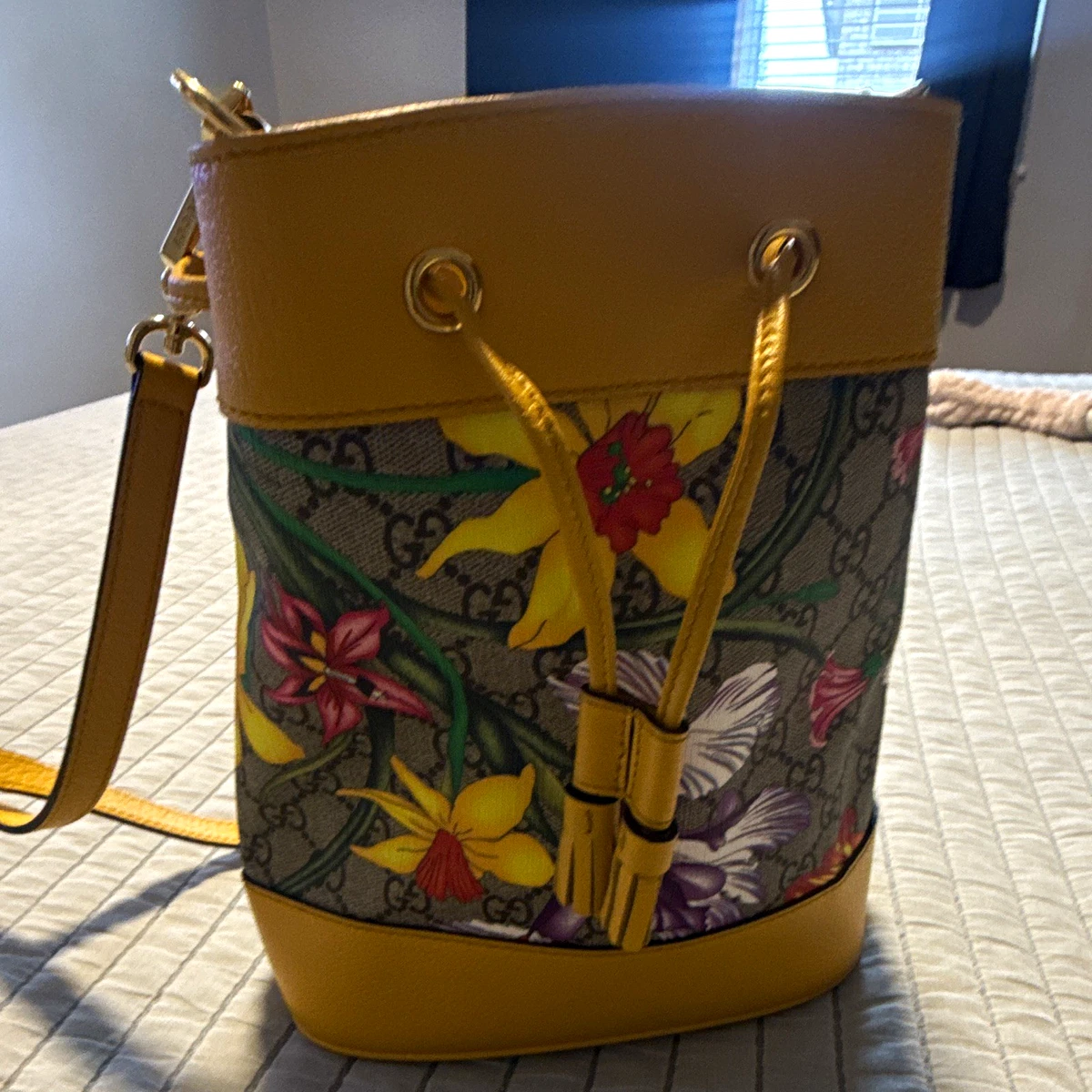 Gucci Leather Exterior Yellow Bags & Handbags for Women for sale