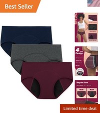 Elegant Leak-Proof Cotton Period Underwear for Women - 3-Pack Hipster Panties