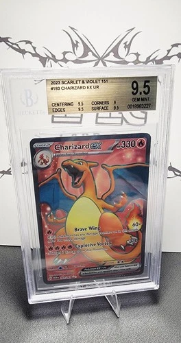 2023 Pokemon Charizard EX Scarlet & Violet 151 #183/165 Ultra Rare Beckett 9.5