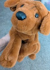 FAO Schwarz Brown Lab Dog Puppy Laying Floppy Soft Plush 22 Inch