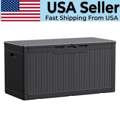 #ad Devoko 100 Gallon Waterproof Resin Deck Box Lockable Patio Storage Black $121.20