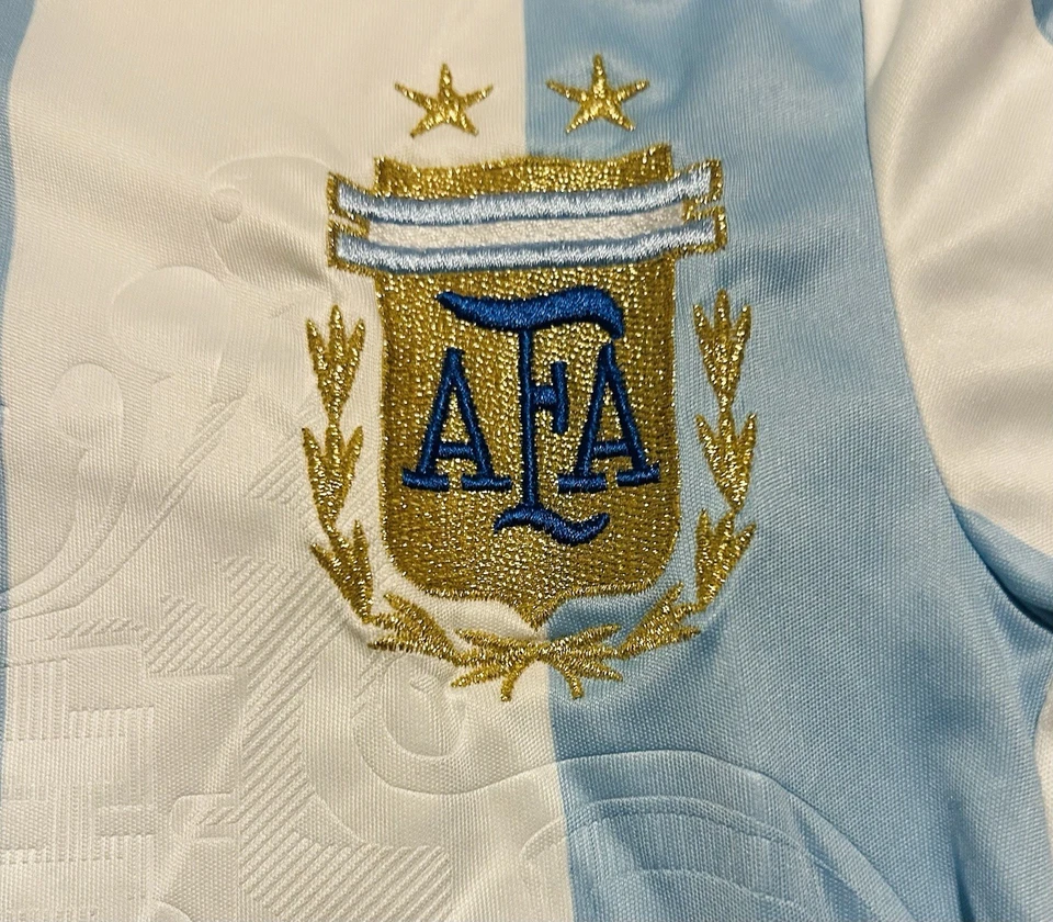 Camiseta Argentina local 2008/09 Adidas adulto pequeña camiseta de fútbol 9/10 WC Qual Kit Foto 4 de 4