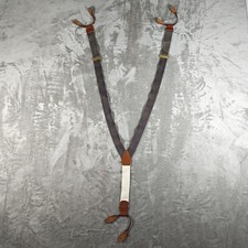 Brooks Brothers Suspenders Mens Blue White Houndstooth Button End Y Back Leather
