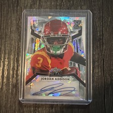 2023 Leaf Metal Football Jordan Addison Silver Ice AUTO SSP 3/5 Vikings JK1