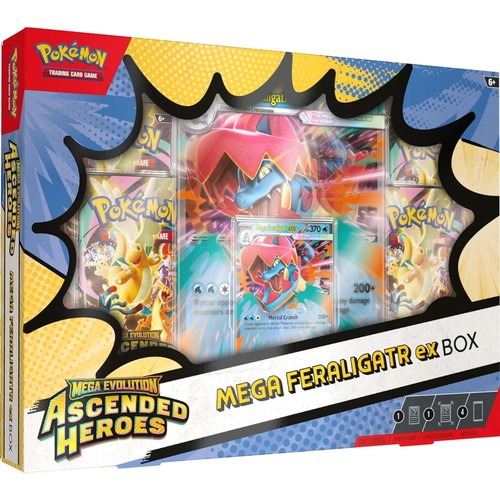 Pokemon TCG Mega Evolution Ascended Heroes Mega Feraligatr Ex Box Foil Promo