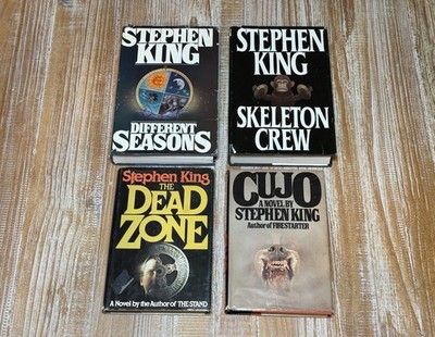 Stephen King Hardcover Book Lot (4) Different Seasons, Cujo, Dead Zone, Skeleton