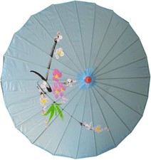 Japanese light blue Parasol Asian Chinese Nylon Umbrella Photography Cosplay