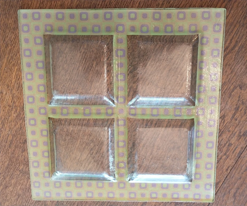 Glass 4 Divided Party Serving Tray - Image 2 of 4