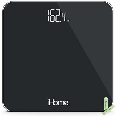 NEW iHome Digital Battery Powered Bathroom Scale 397 lbs, Black