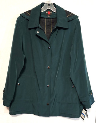 NWT Gallery Green XL Water Resistant Jacket Coat Removable Lining/Hood $150