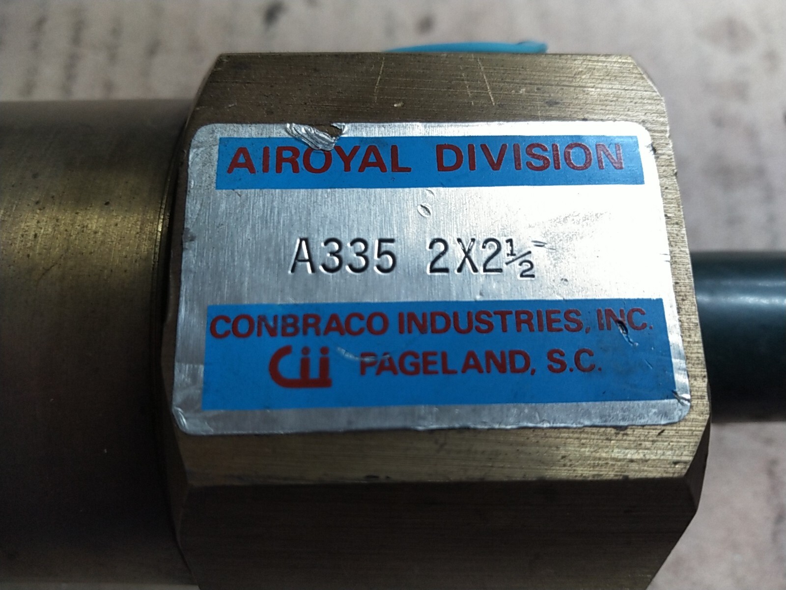 Conbraco Brass Body Single-Acting Pneumatic Cylinder 2" Bore x 2-1/2" Stroke NOS