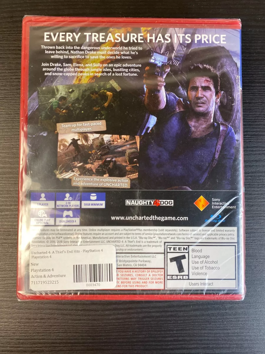 New Unopened UNCHARTED 4 A Thief's End PS4 PlayStation 4 Game with Box