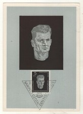 1958 Albert Kunz German Political public figure Communist OLD DDR Postcard STAMP