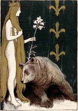 Bear and the Maiden Fair Franz Hein Art Print 1899 Romantic Fantasy Illustration