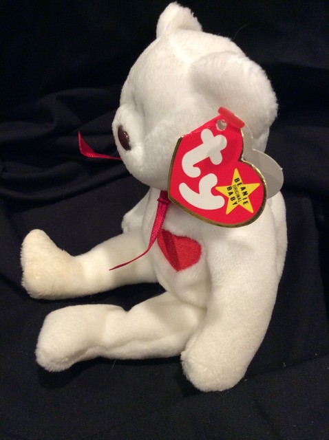White for sale online Ty Beanie Babies Valentino the Teddy Bear 1994