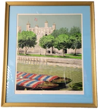 Denis Paul Noyer Etching Print Watercolor Tower of London on the Thames 325/358