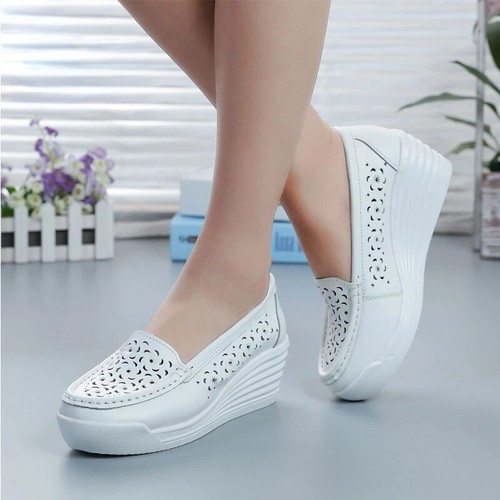 Women Shoes Increase Casual Slip-on Women's Loafers Summer Breathable Shoes Lady - Picture 34 of 35