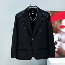 New Men Luxury Fashion Blazer Jacket Loose Casual Trend Design Spring Trendy