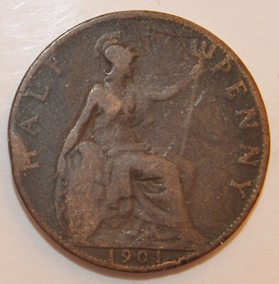 Half penny 1901 年製 1901 Half Penny Great Britain Lot 101 | eBay