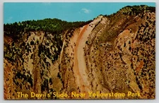 Montana -  DEVIL'S SLIDE Yellowstone Park Near Livingston & Gardner - POSTCARD