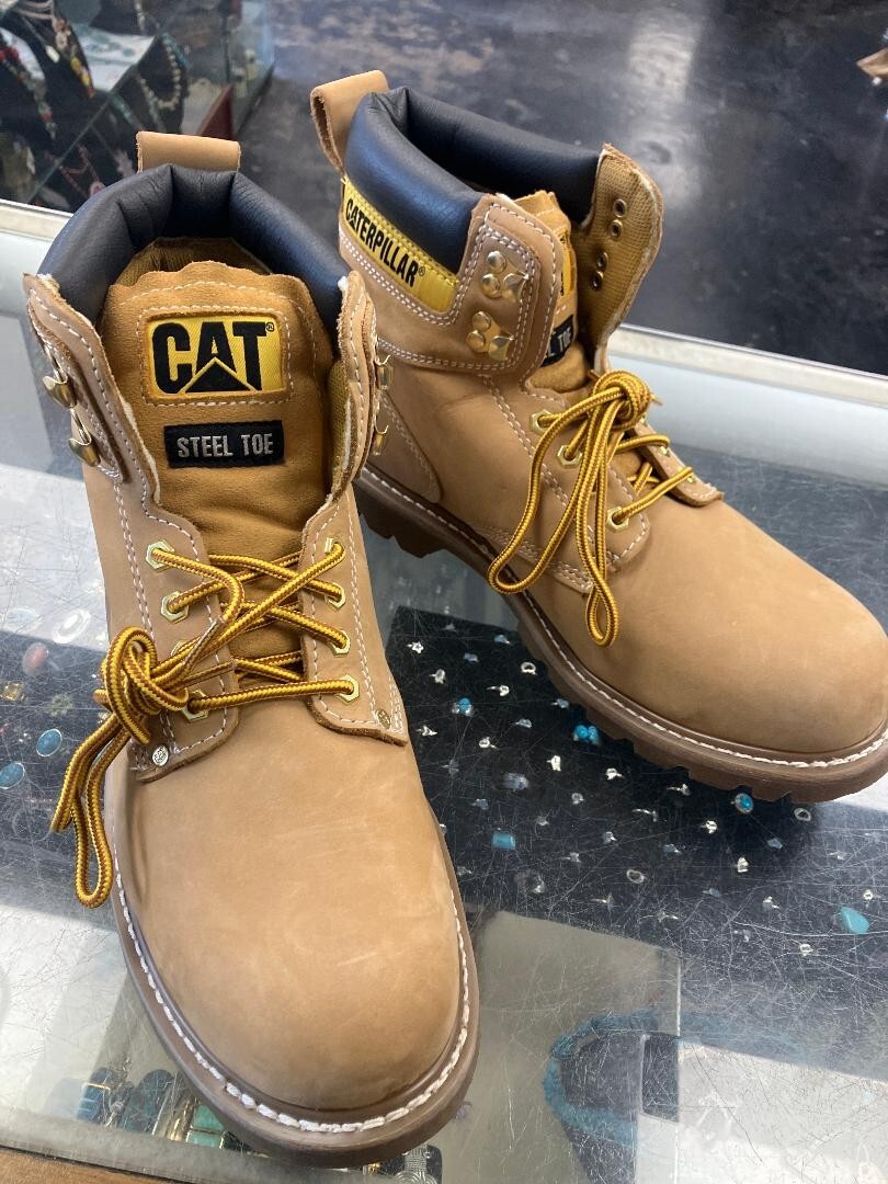 Caterpillar CAT Mens Second Shift Steel Toe Honey Leather Work