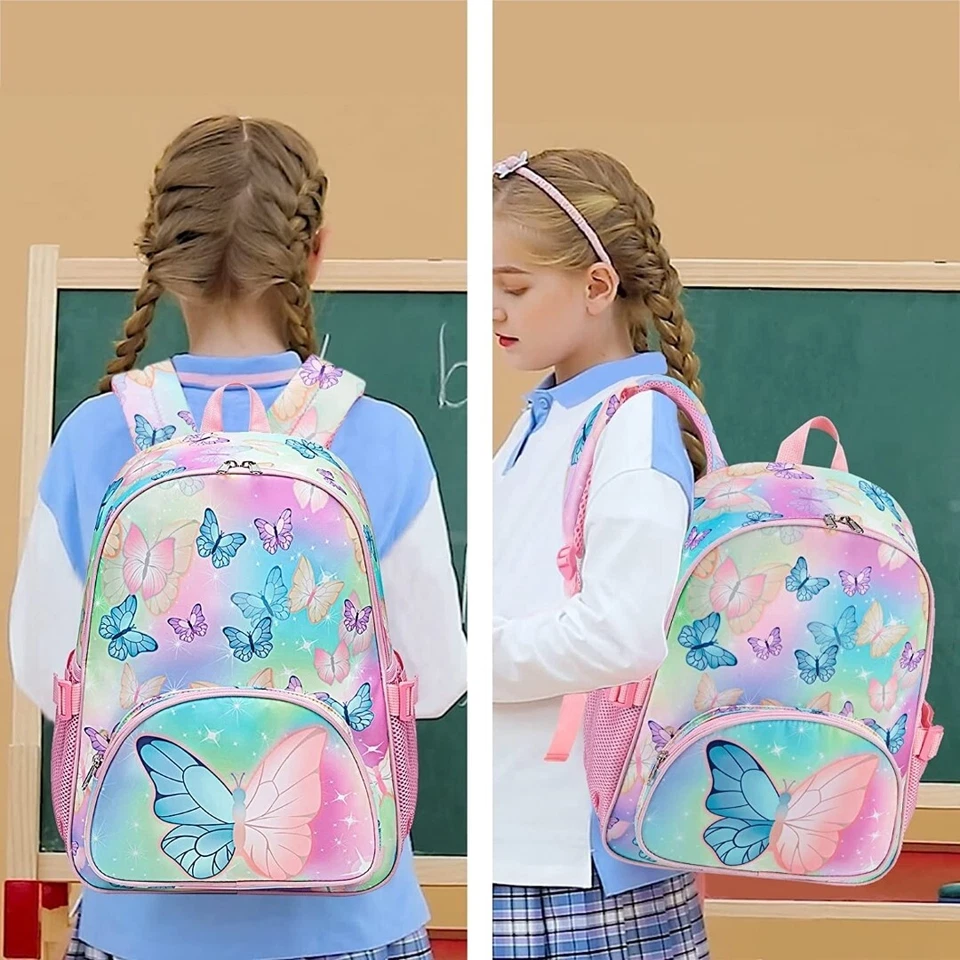 Mochila De Butterfly Grande Niña Mochilas Escolares Para Niñas 3 - 12 Años Foto 2 de 4