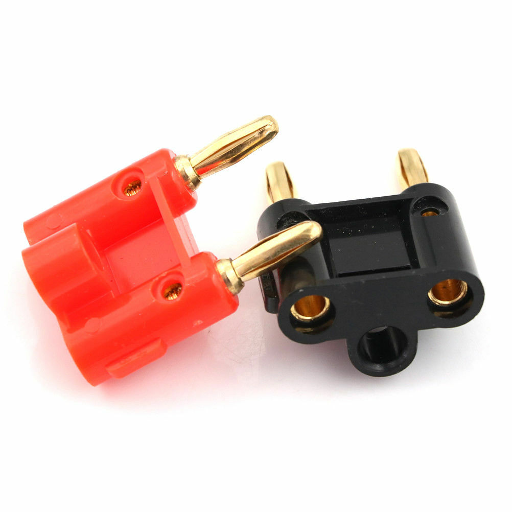 10 Pcs 4mm Gold Plated Dual Banana Plugs Screw Type Speaker Wire Cable Connector