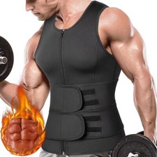 Men's Sauna Suit Neoprene Sweat Vest Tank Top Body Shaper T-Shirt Waist Trainer