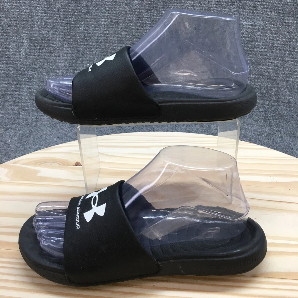 Sandalias Under Armour Jóvenes 4Y Niños Ansa Fijas Deslizables 3023789-004 Negras Foto 2 de 4