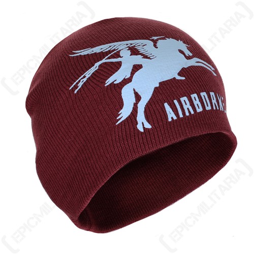 Airborne Pegasus Beanie Hat - Maroon 