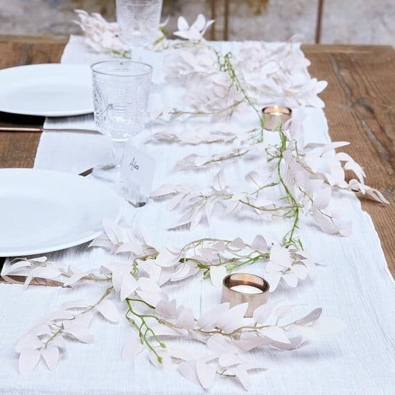 Pink Ruscus and Green Artificial Foliage Garland