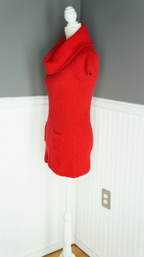 INC International Knit Silk Blend Sweater Dress Size M Women's Red Short Length - Picture 4 of 4