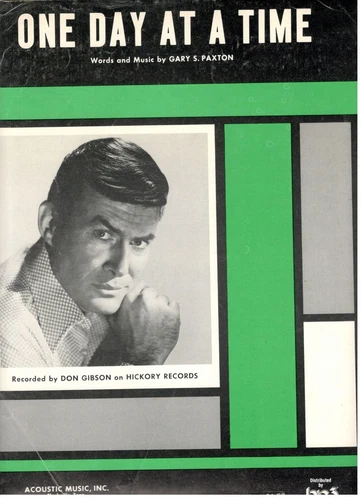 DON GIBSON "ONE DAY AT A TIME" SHEET MUSIC-PIANO/VOCAL/GUITAR/CHORDS-1974-NEW!!!